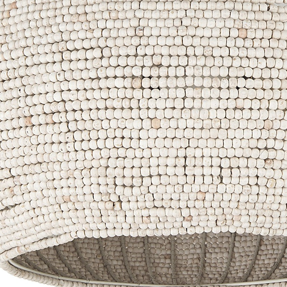 Whitewash Beaded Hanging Chandelier