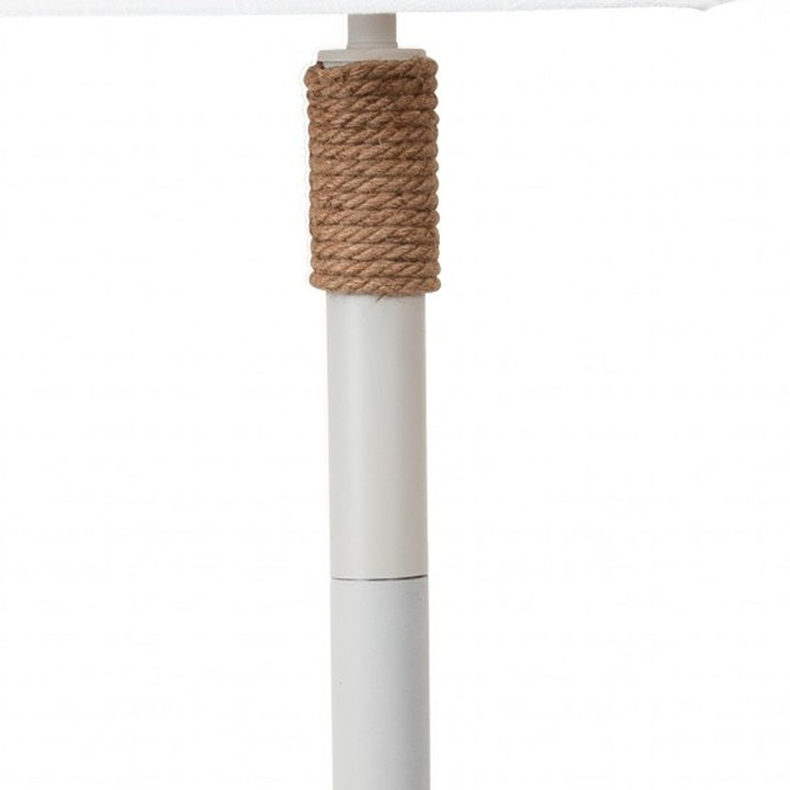 Bright White and Nautical Rope Floor Lamp