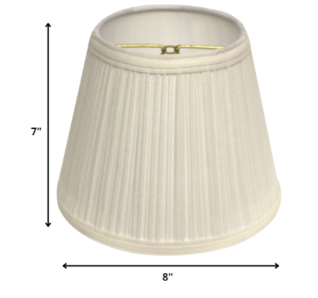 8" White Empire Hardback Slanted Broadcloth Lampshade