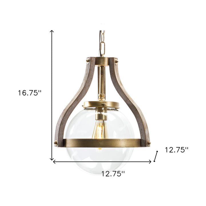 Gold Unique Statement Transparent Wood Ceiling Light With Clear Shades