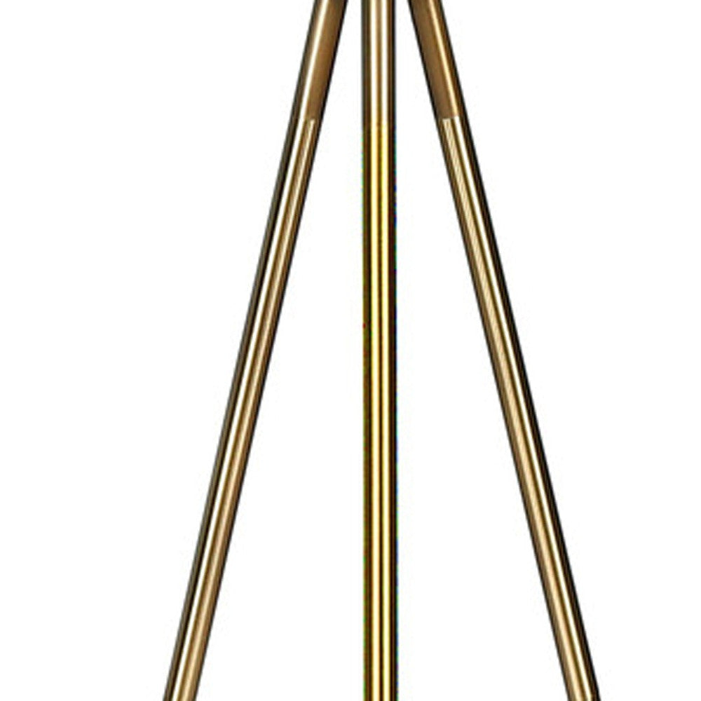 63" Matte Gold Floor Lamp with Cream Drum Shade