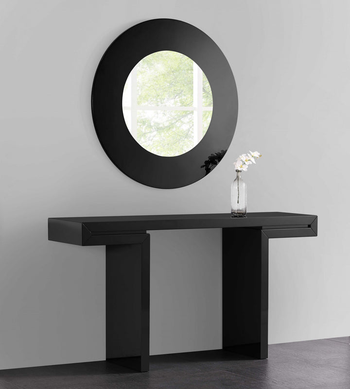 63 X 15 X 35 Black Lacquer Console