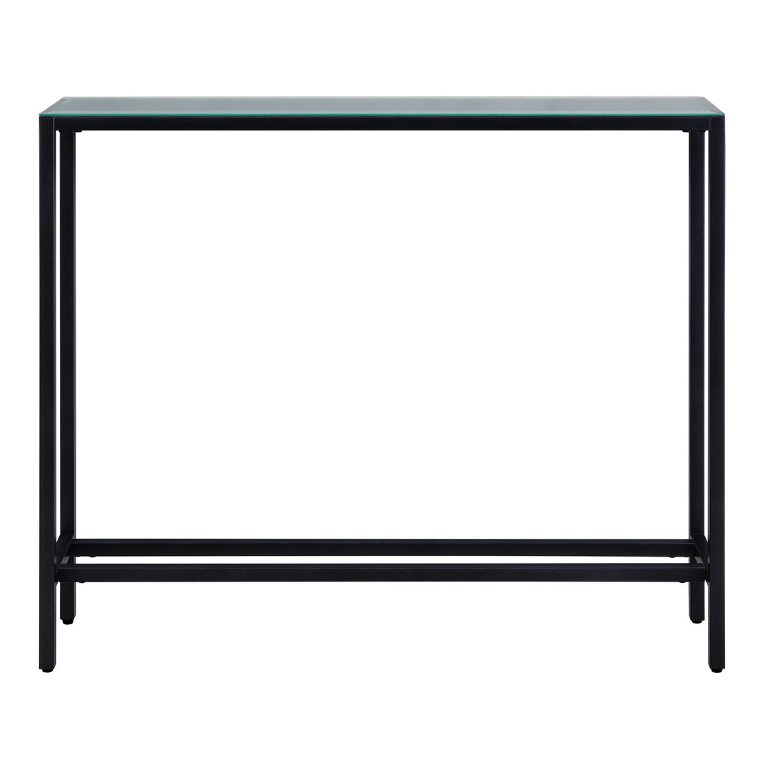 36" Black Mirrored Glass Console Table