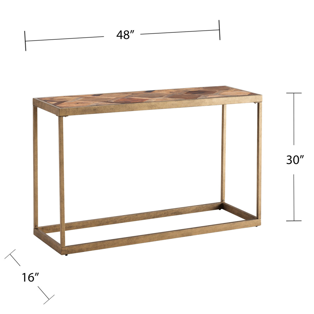 48" Natural Reclaimed Wood and Metal Frame Console Table