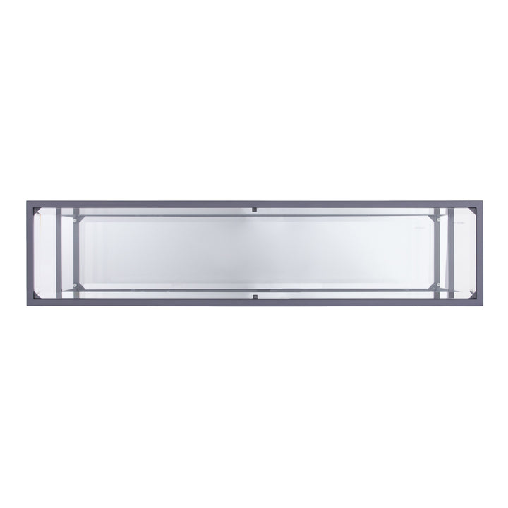 52" Clear and Silver Glass Mirrored Frame Console Table With Storage