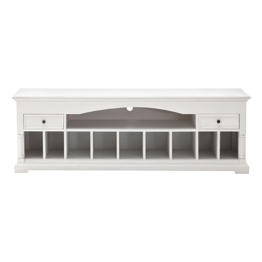 71" Classic White And White Solid Console Table With Storage