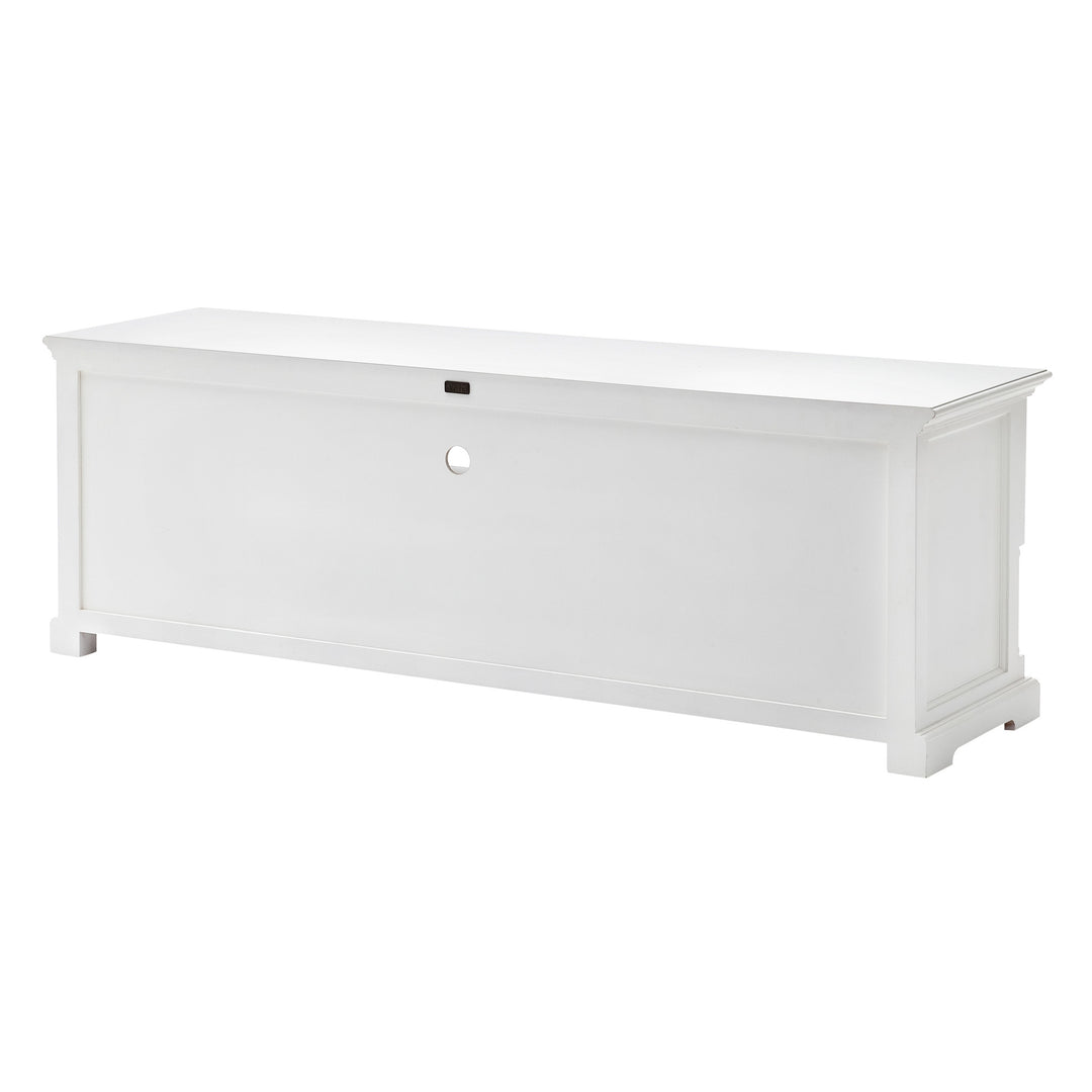 71" Classic White And White Solid Console Table With Storage