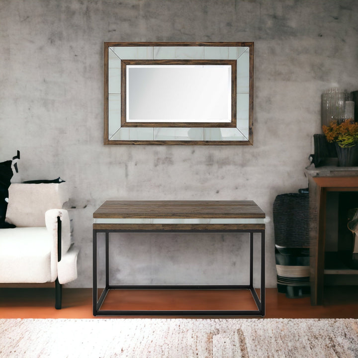 Set of Two 47" Brown and Black Frame Console Table