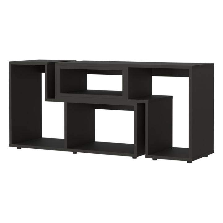 63" Black Open Shelving TV Stand