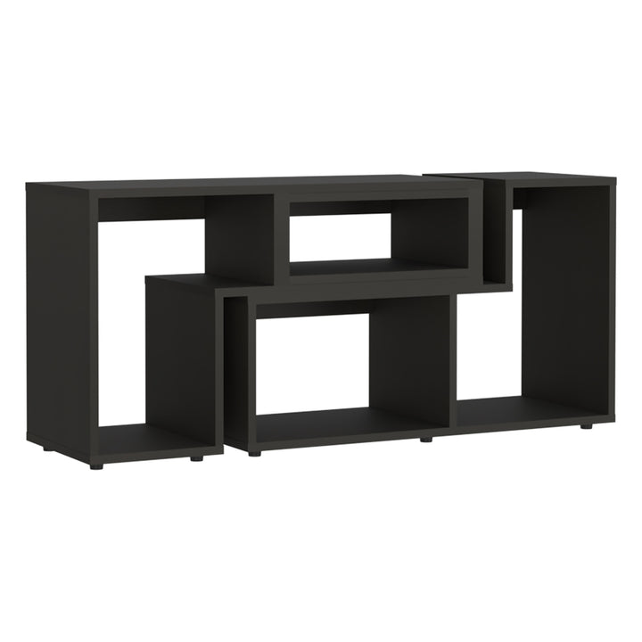 63" Black Open Shelving TV Stand