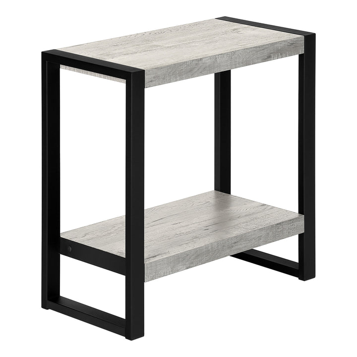 24" Black And Grey End Table With Shelf