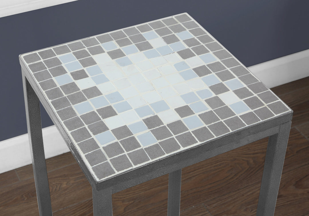 28" Grey Tile End Table