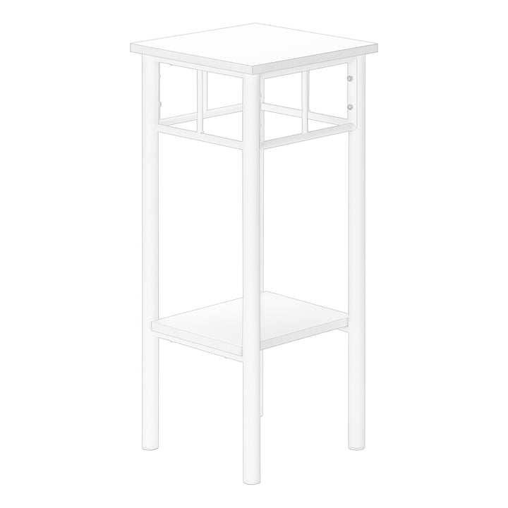 28" White End Table With Shelf