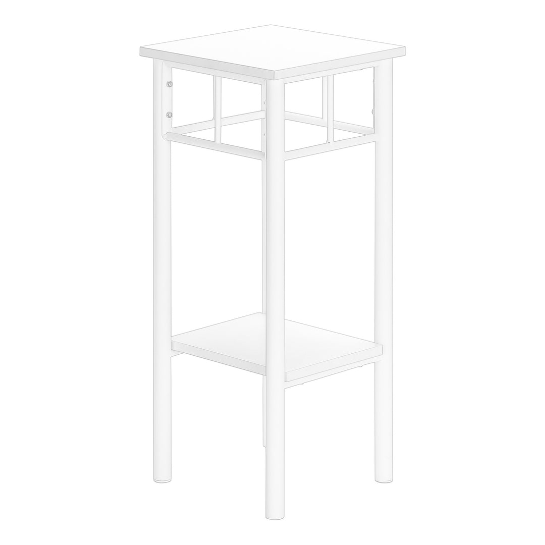 28" White End Table With Shelf