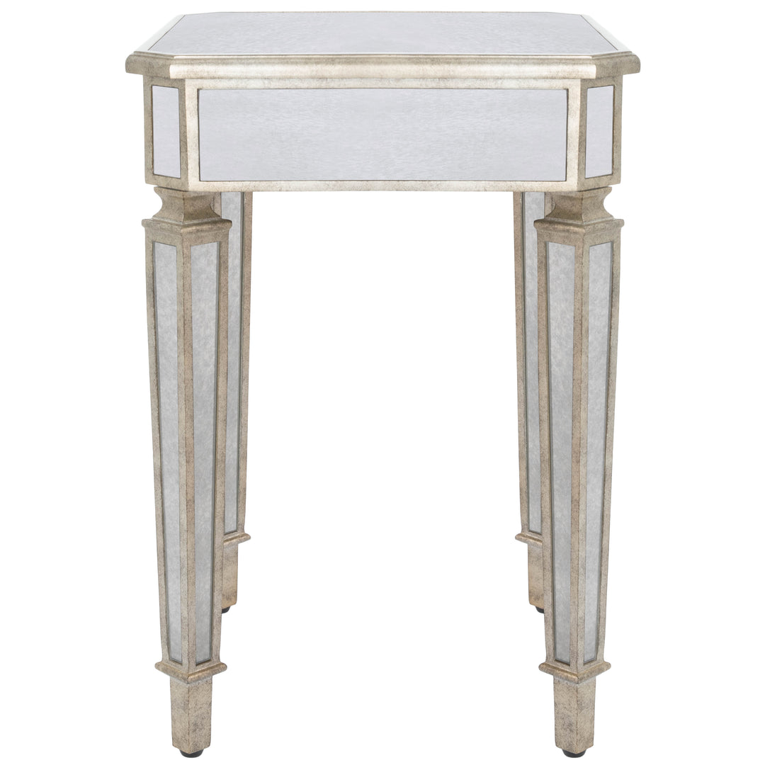 26" Silver Glass Square End Table