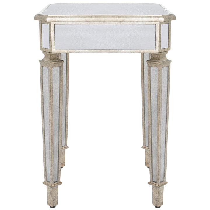 26" Silver Glass Square End Table