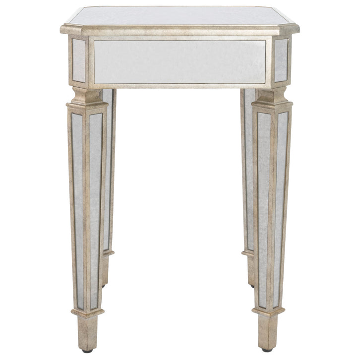 26" Silver Glass Square End Table