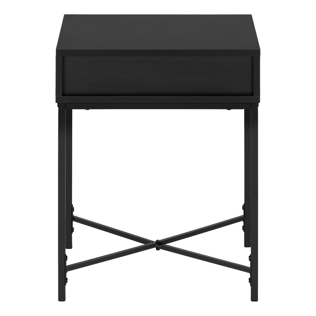 23" Black End Table With Drawer