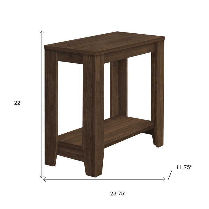 22" Walnut End Table With Shelf