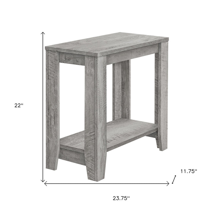 22" Grey End Table With Shelf