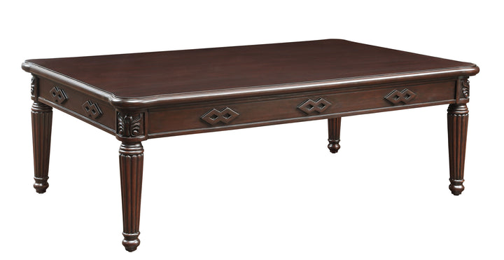 59" Espresso Solid Wood Rectangular Coffee Table