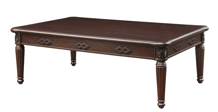 59" Espresso Solid Wood Rectangular Coffee Table