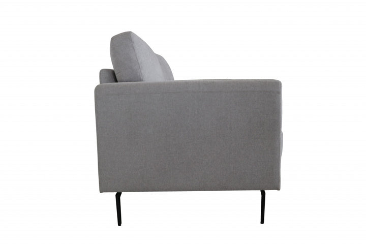 41" Light Gray And Black Linen Arm Chair