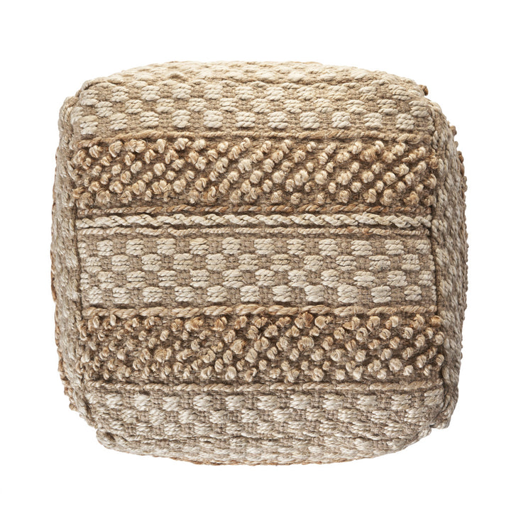 18" Tan Jute Ottoman