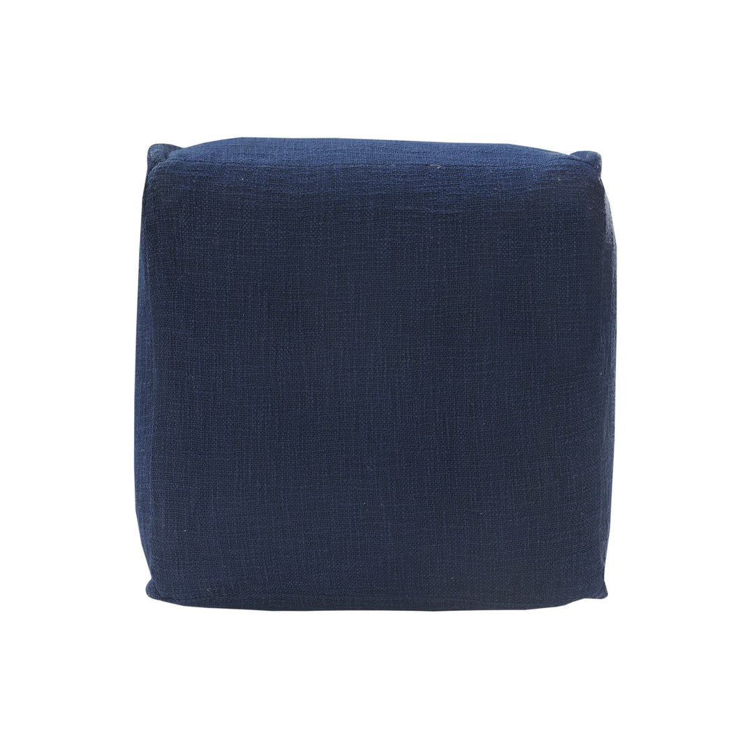 18" Blue 100% Cotton Ottoman