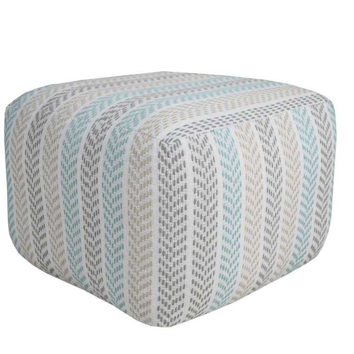 18" Blue 100% Cotton Ottoman