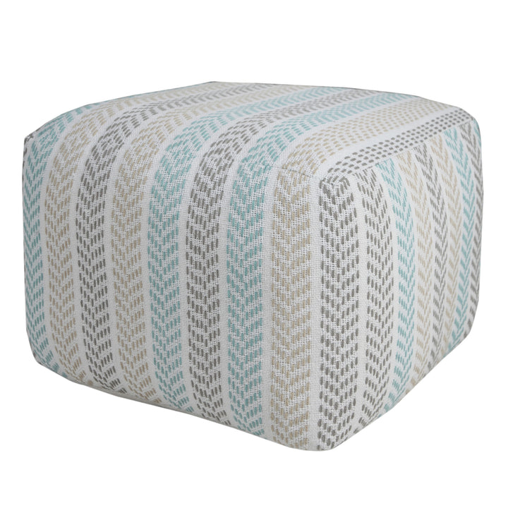 18" Blue 100% Cotton Ottoman