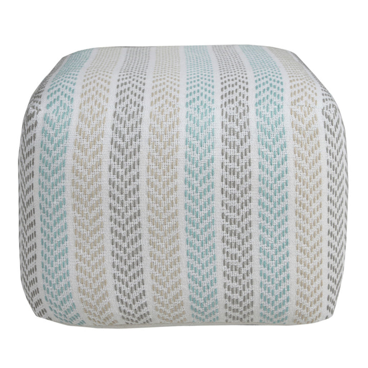 18" Blue 100% Cotton Ottoman