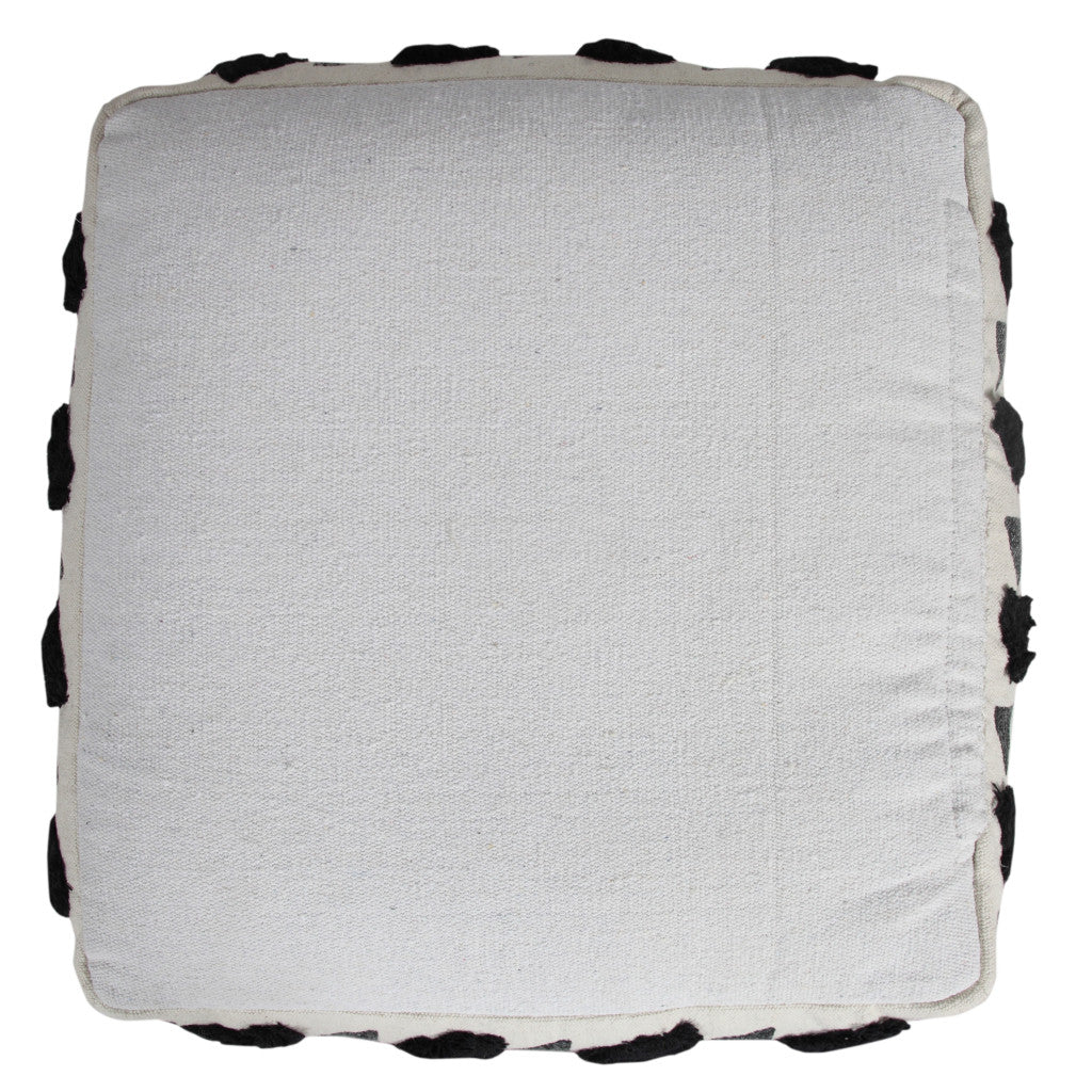 18" White 100% Cotton Ottoman