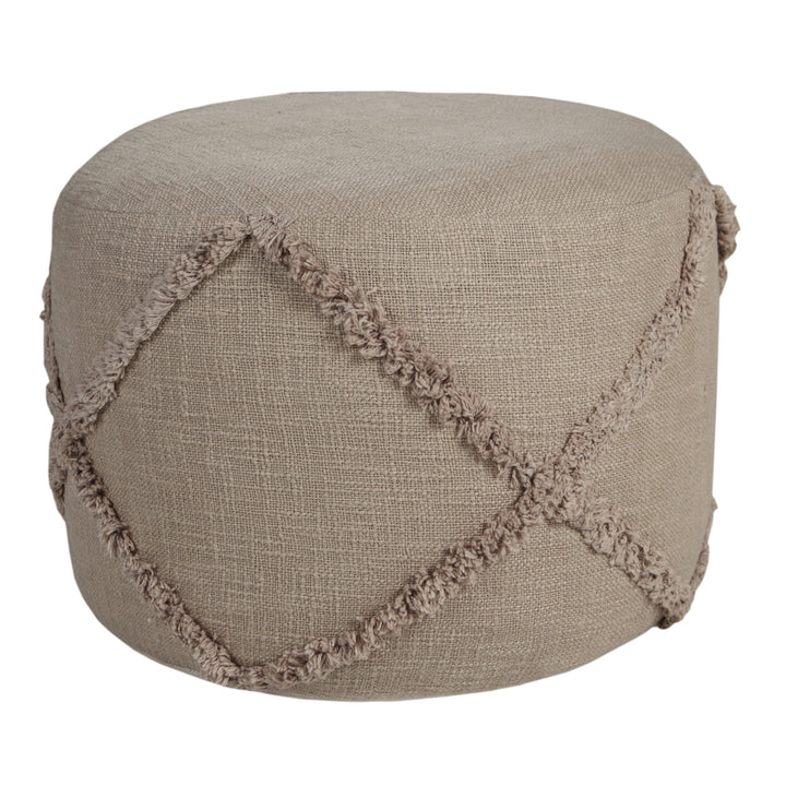 18" Brown 100% Cotton Ottoman