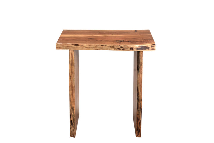 24" Brown Solid Wood End Table