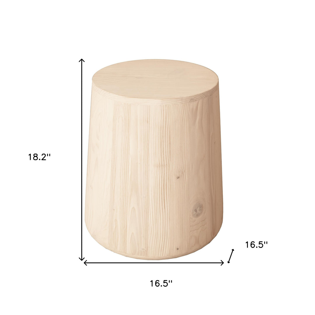 18" Natural Solid Wood Round End Table