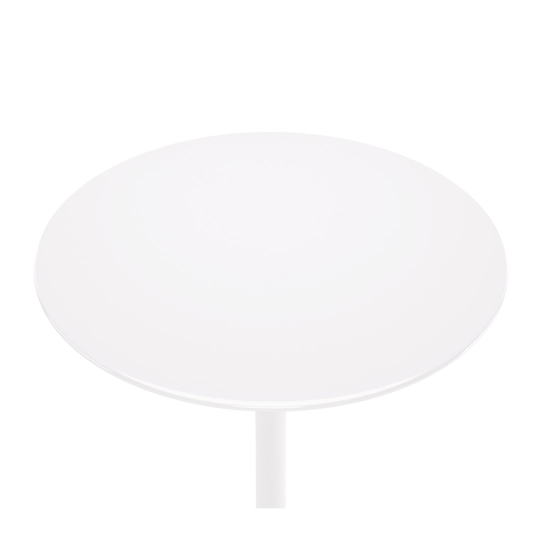 32" White Rounded Fiberglass and Metal Bar Table