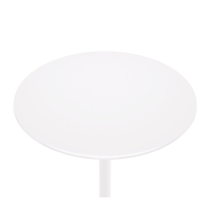 32" White Rounded Fiberglass and Metal Bar Table