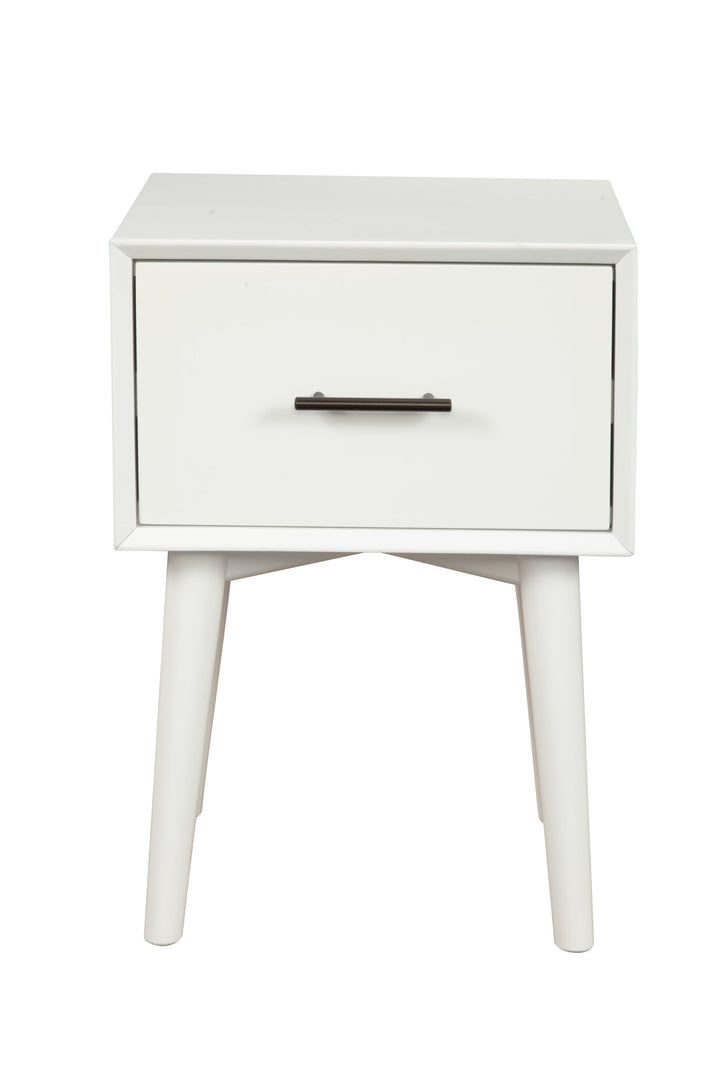 27" White Solid Manufactured Wood End Table With Drawer