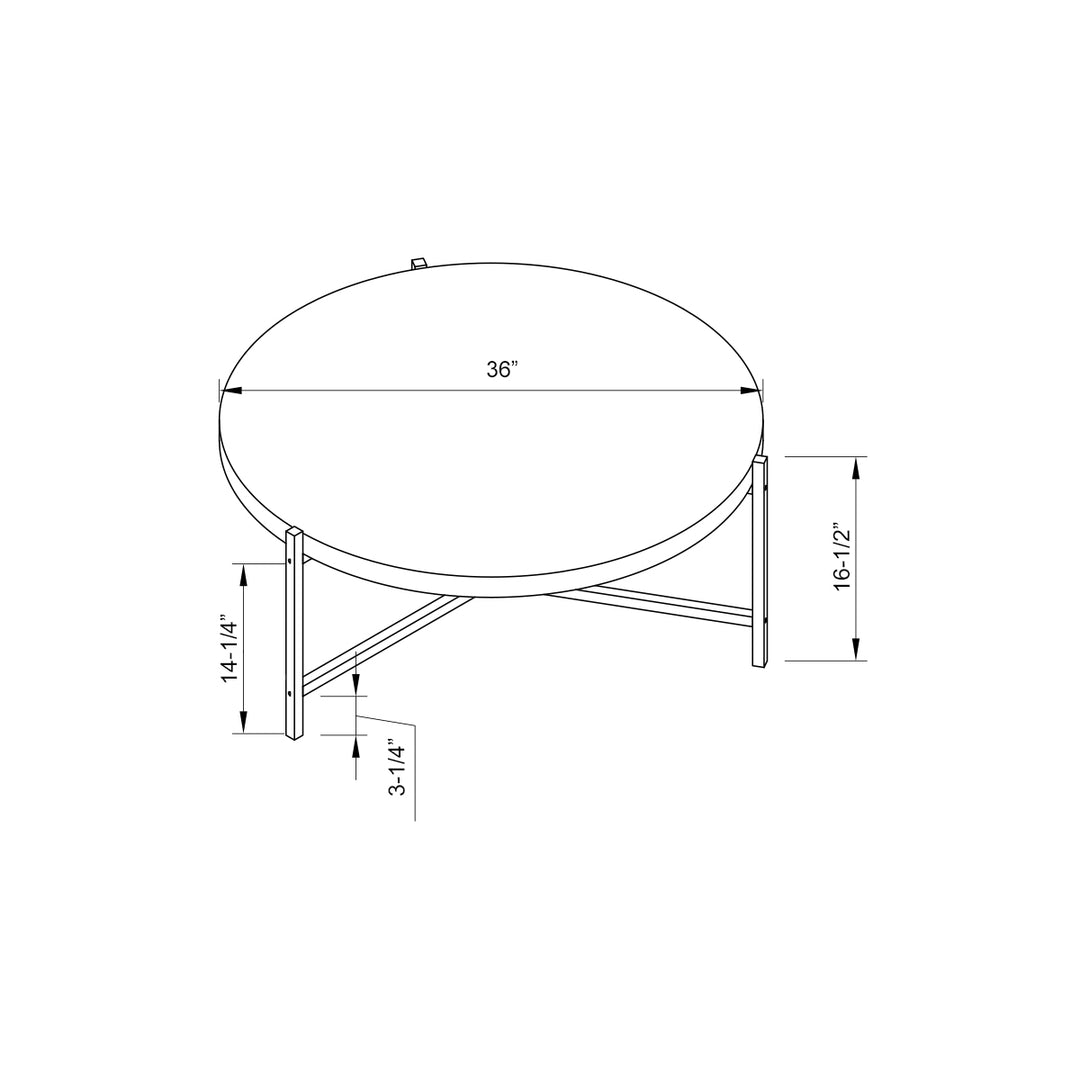 37" Sandy Brown And Black Metal Round Coffee Table