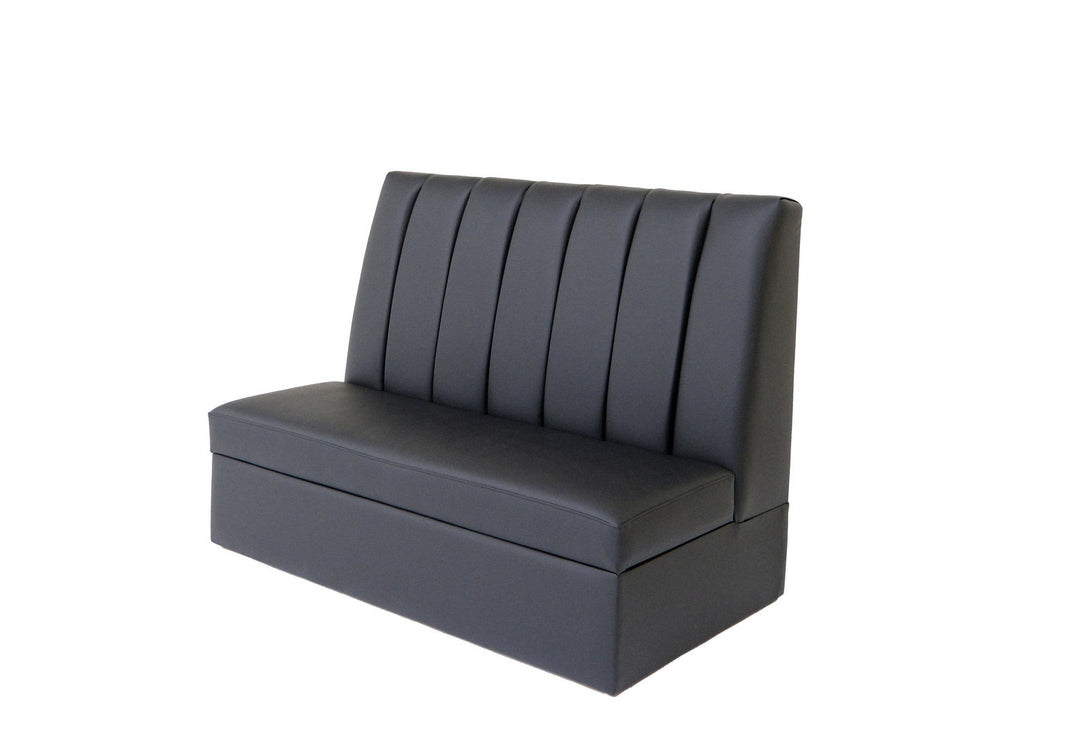 48" Black Faux Leather Loveseat