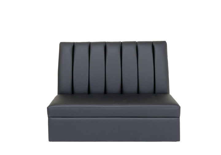 48" Black Faux Leather Loveseat