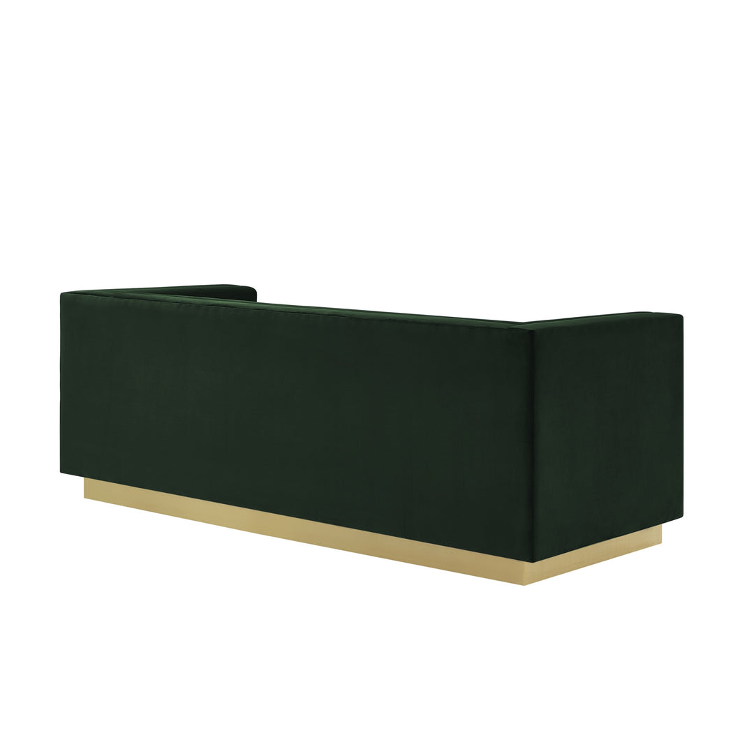 84" Hunter Green Velvet Sofa