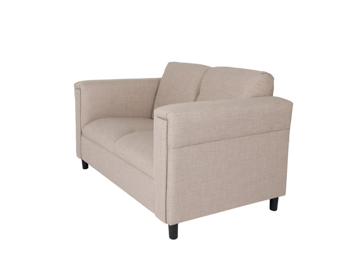 54" Deep Taupe And Black Polyester Blend Loveseat