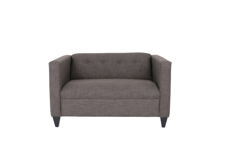 50" Charcoal And Dark Brown Polyester Blend Loveseat