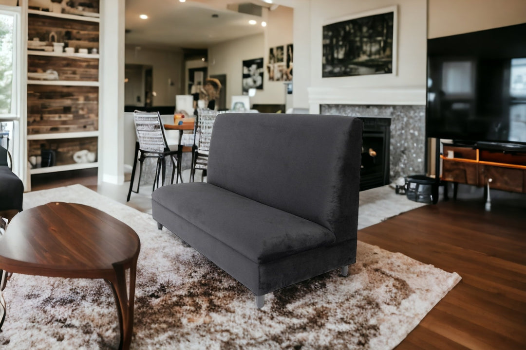 72" Black And Silver Velvet Loveseat