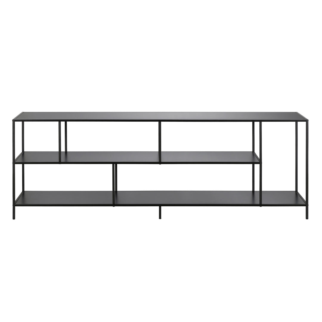 70" Black Metal Open shelving TV Stand