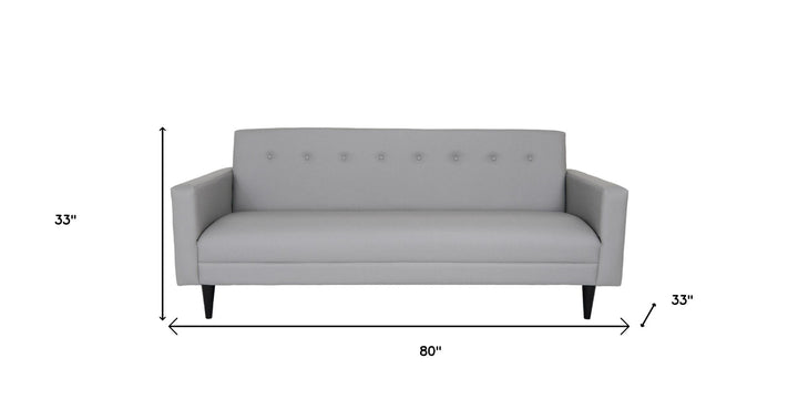 80" Gray Faux Leather And Black Sofa