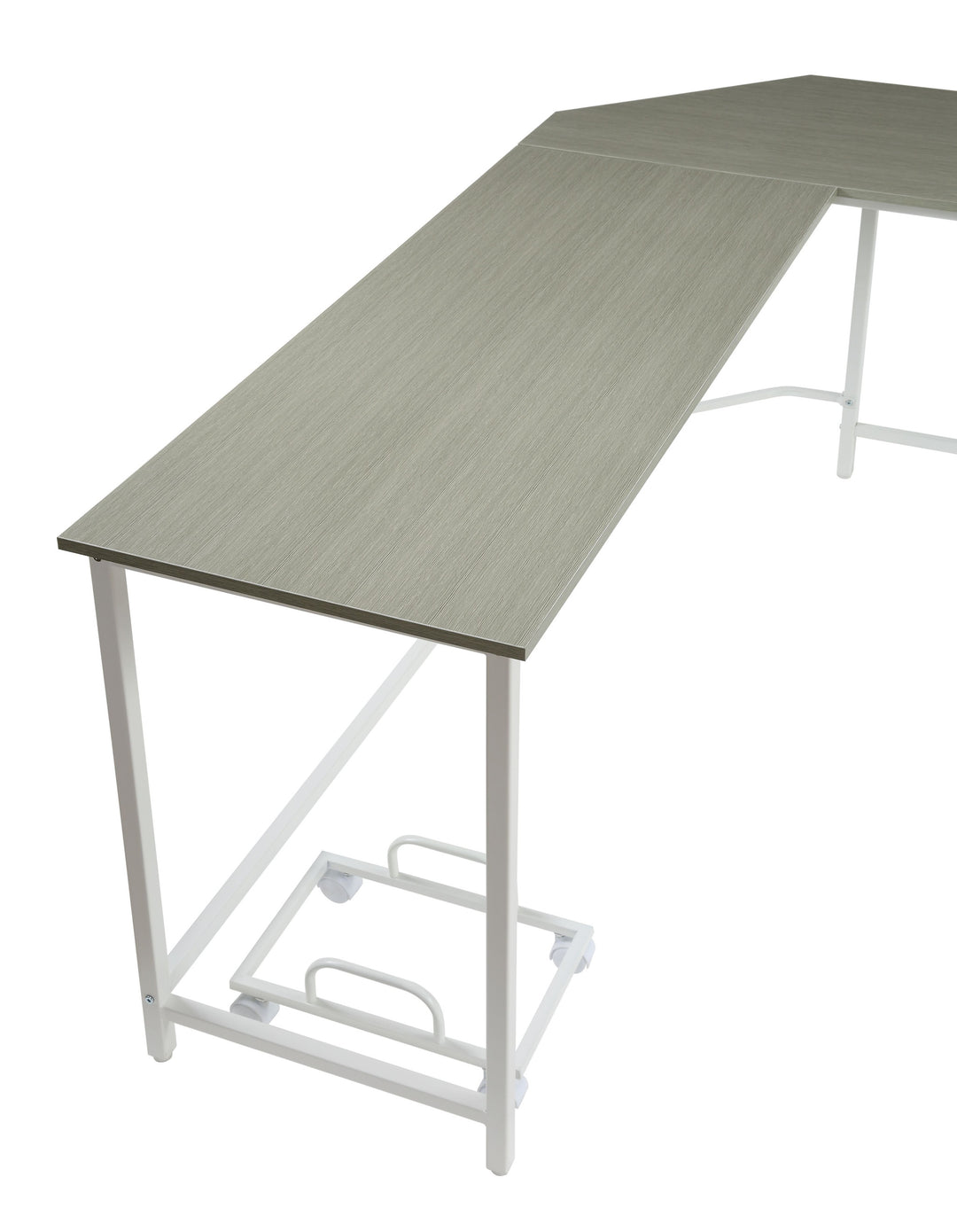 66" Gray and White L Shape Computer Desk