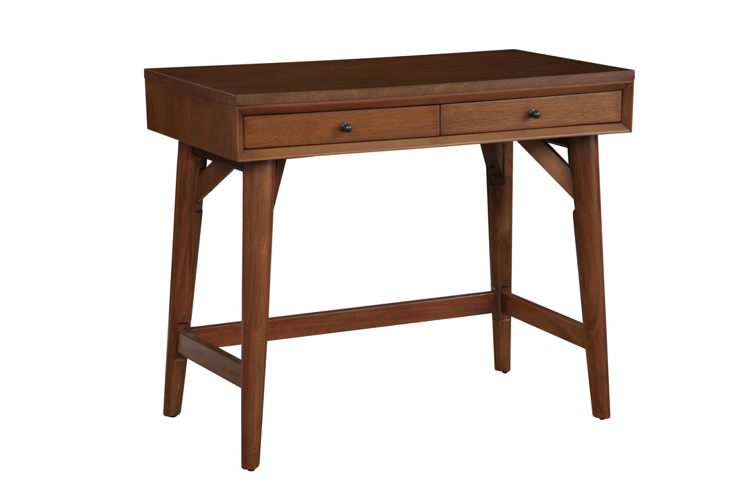 36" Brown Solid Manufactured Wood Writing Desk with Two Drawers